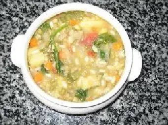 Potaje de soja verde y arroz