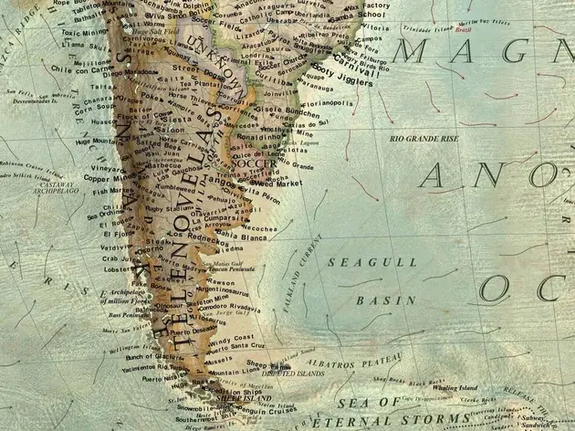 Mapamundi que muestra los estereotipos sobre los paises