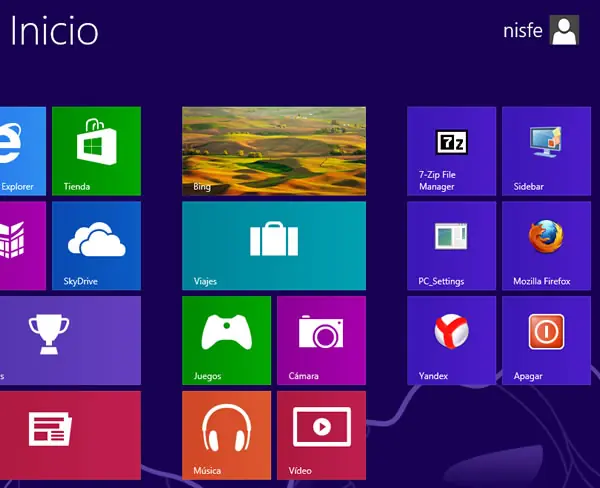 Win8 Cambiar el número de filas que se muestra en inicio