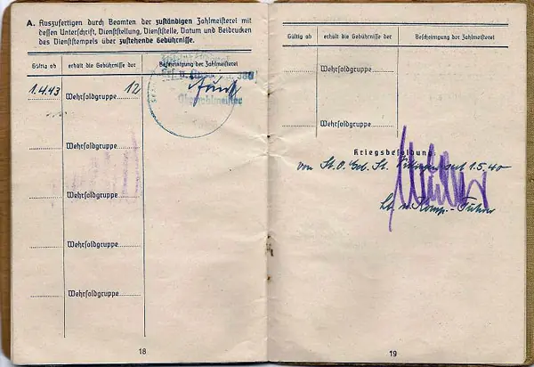 SOLDBÜCH Documento Identificativo del Soldado de la Wehrmac