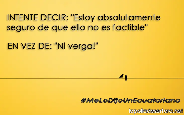 Me lo dijo un ecuatoriano