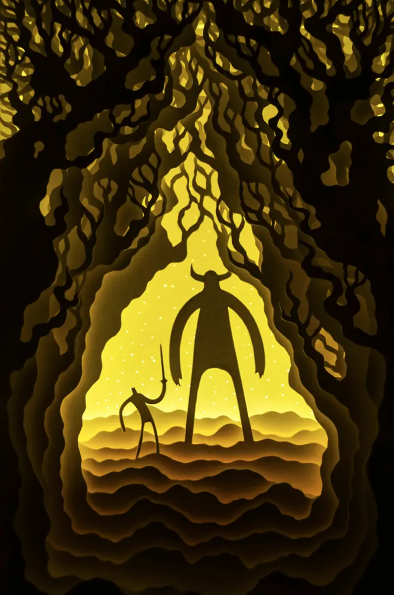 arte en papel iluminado de Hari & Deepti