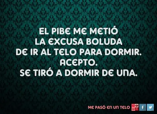 Me pasó en un telo