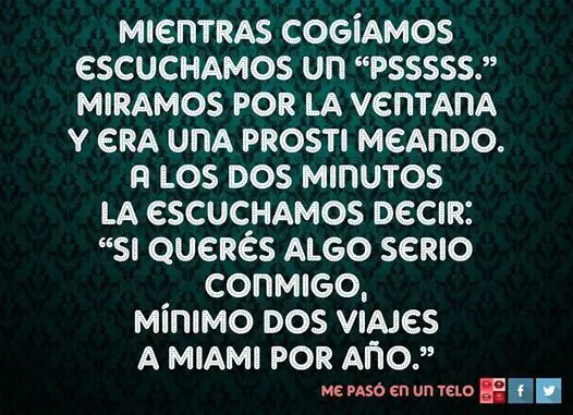 Me pasó en un telo