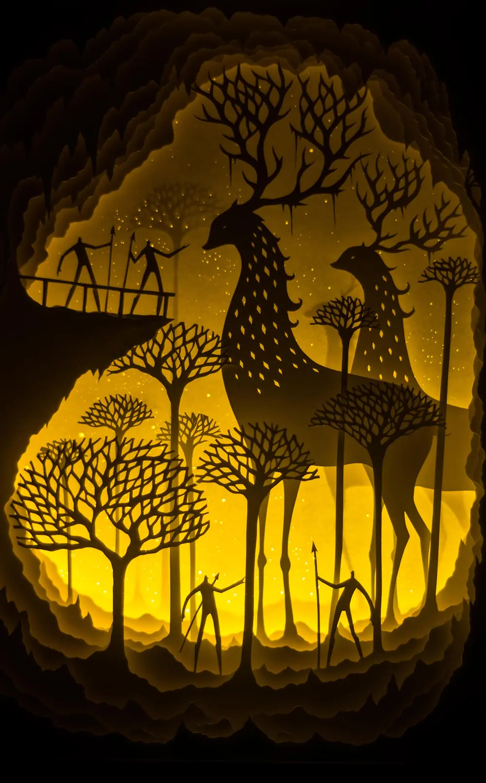 arte en papel iluminado de Hari & Deepti