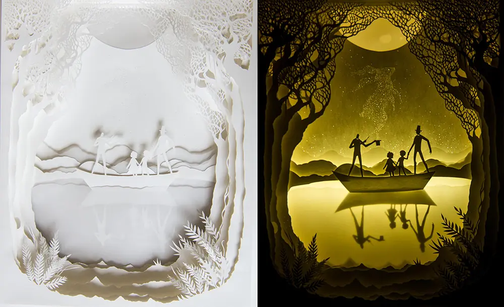 arte en papel iluminado de Hari & Deepti