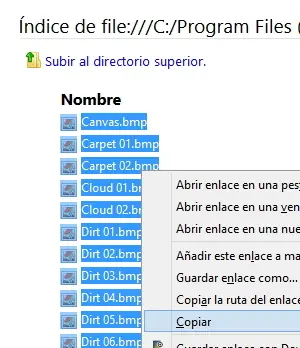 lista de archivos