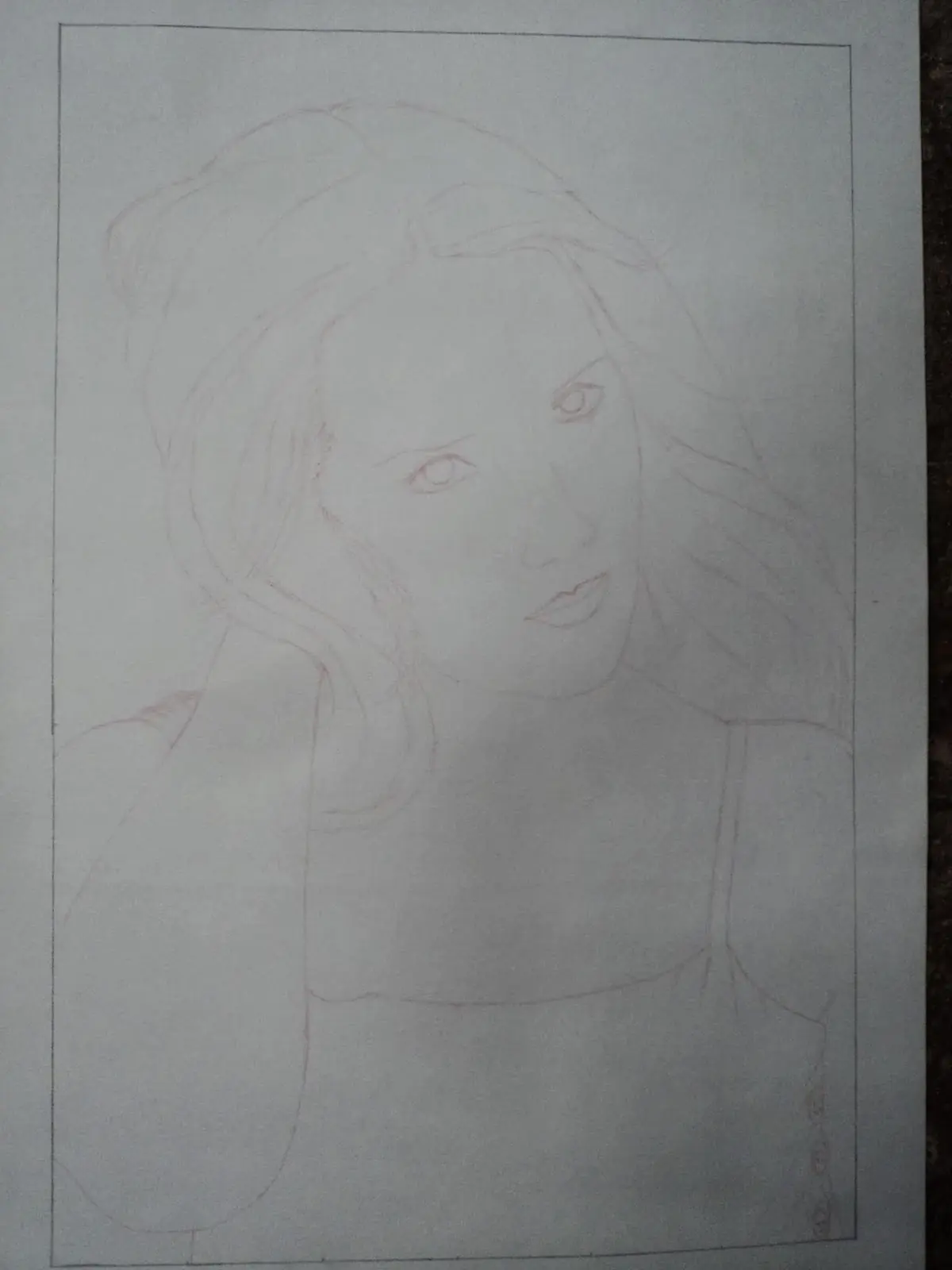 Retrato de Simone Simons en tecnica sangina