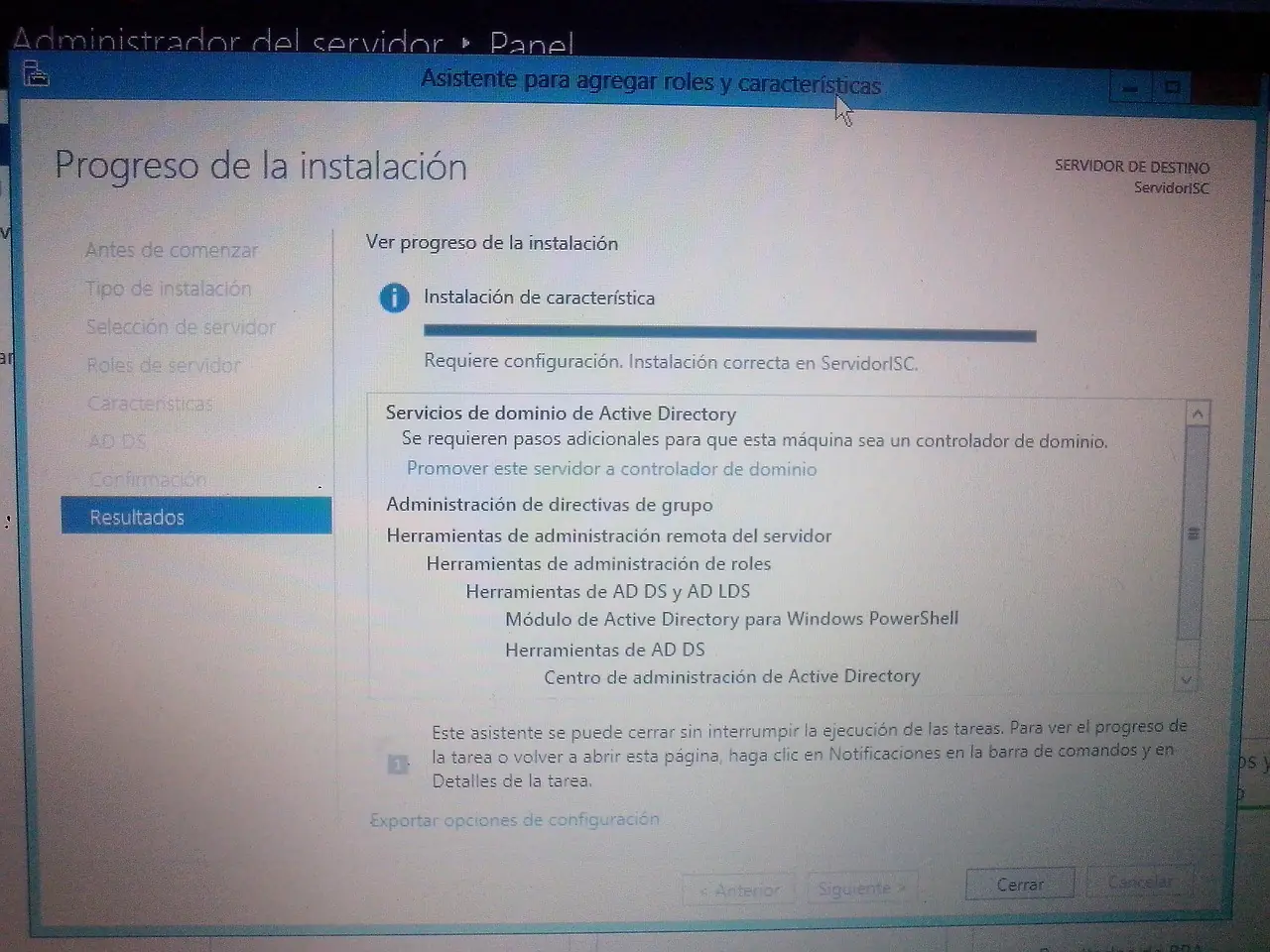 Instalacion de Active Directory en Windows Server 2012