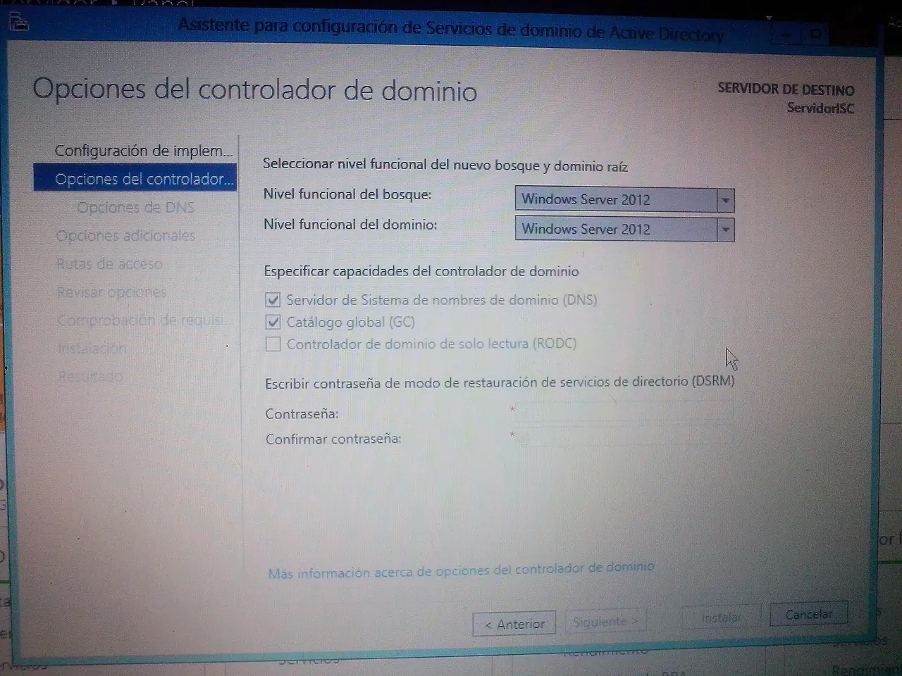 Instalacion de Active Directory en Windows Server 2012