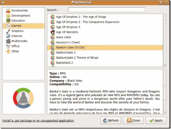 PlayOnLinux. ejecuta con buena calidad los juegos win2