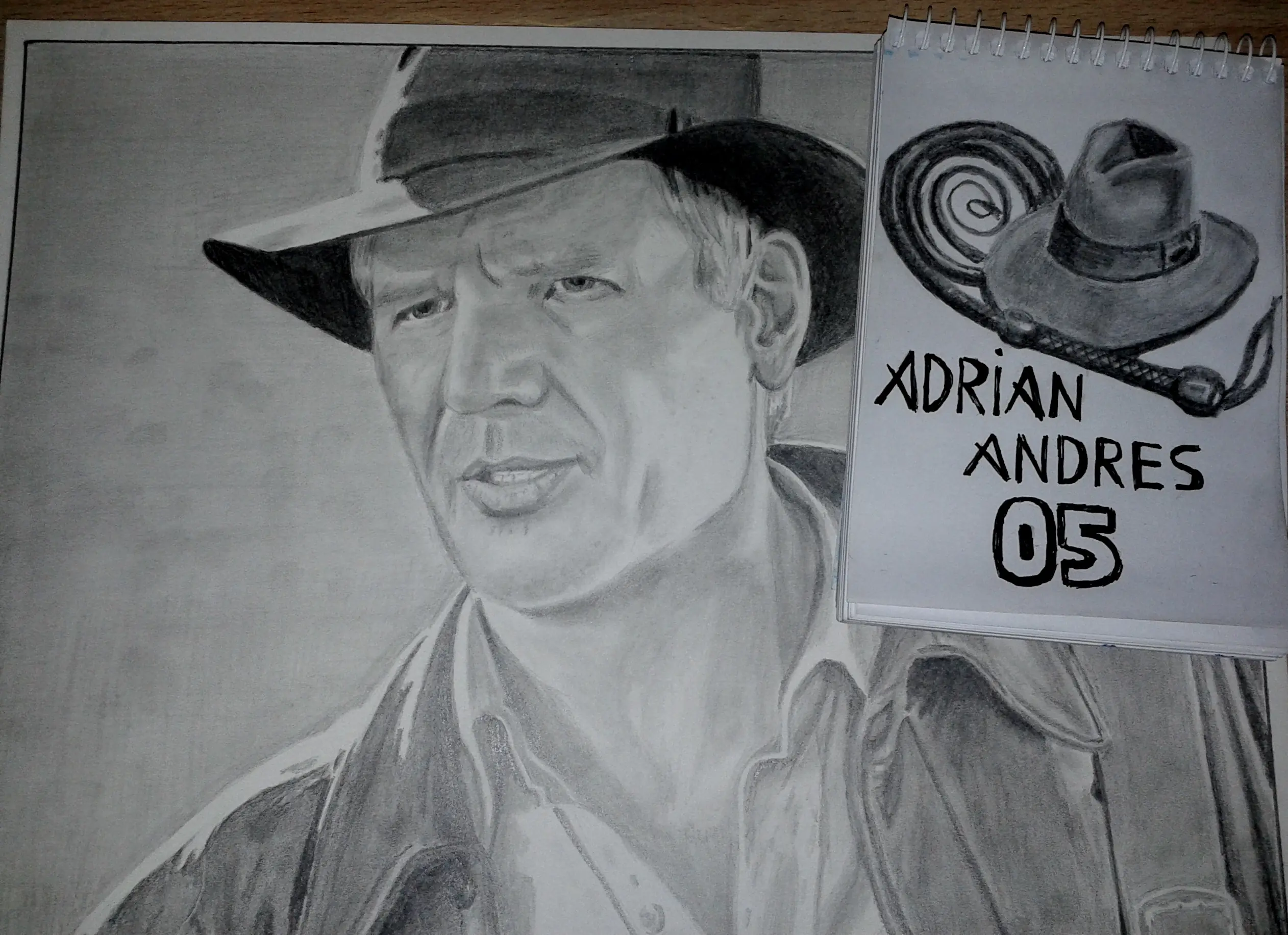 Harrison Ford en el personaje de Indiana Jones (dibujo)