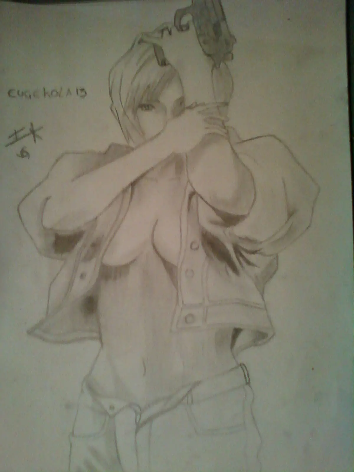 parasite eve aya brea dibujo