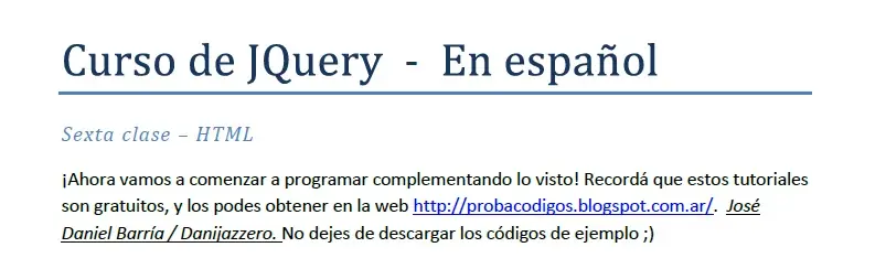 Tutorial de JQuery - Parte 6 - HTML