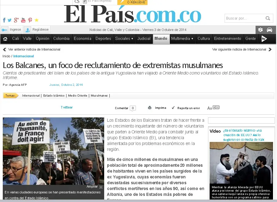 Balcanes, foco reclutamiento extremistas musulmane