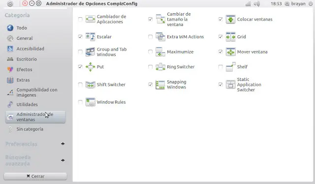 Cubo de escritorio y configurando compiz en ubuntu 11.04