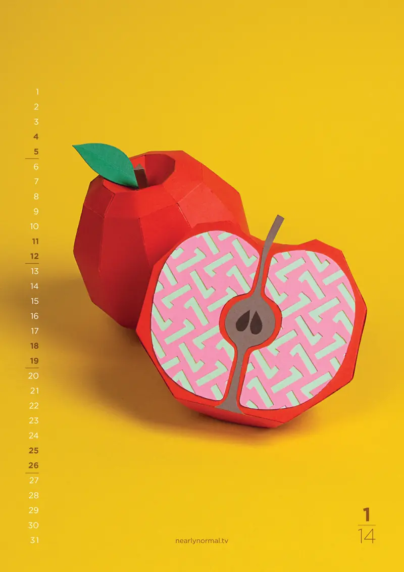 Calendario 2014 Frutal para imprimir
