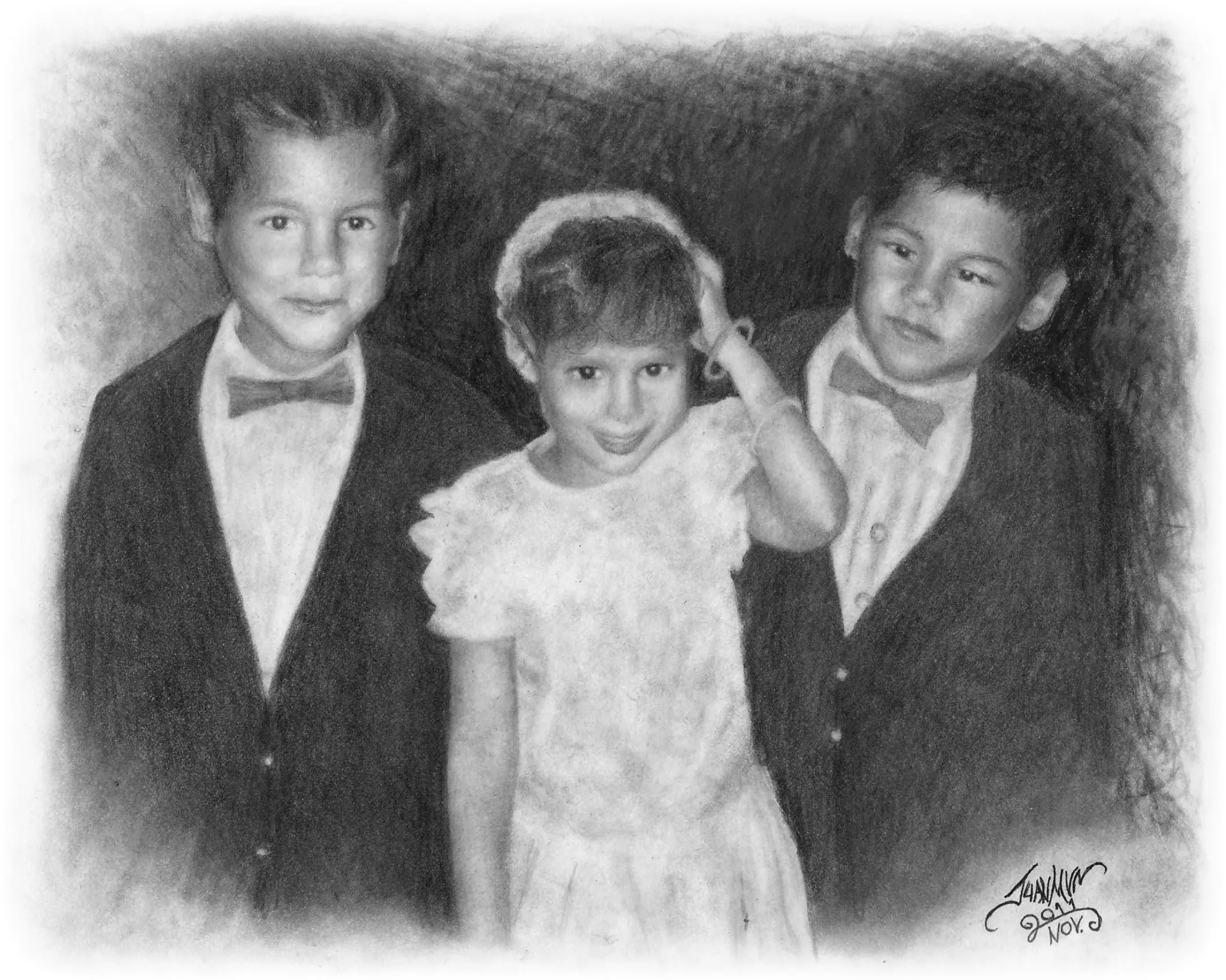 dibujo de retrato a lápiz de grafito #4