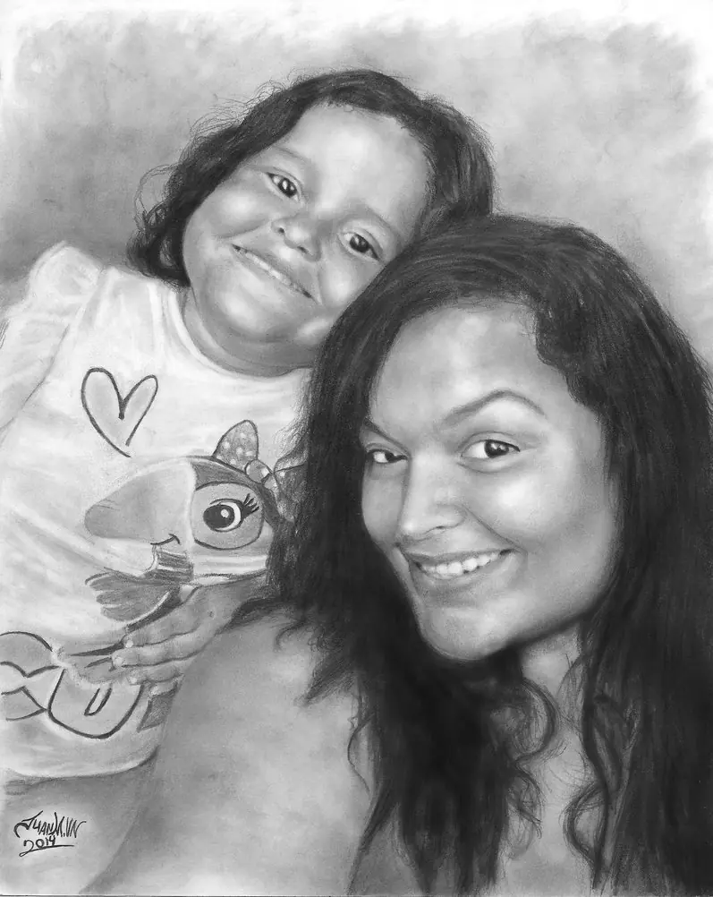 dibujo de retrato a lápiz de grafito #4