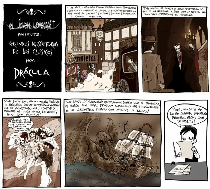 El joven Lovecraft II: Tiras comicas