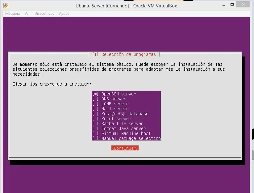 Instalar y Configurar Ubuntu Server en VB
