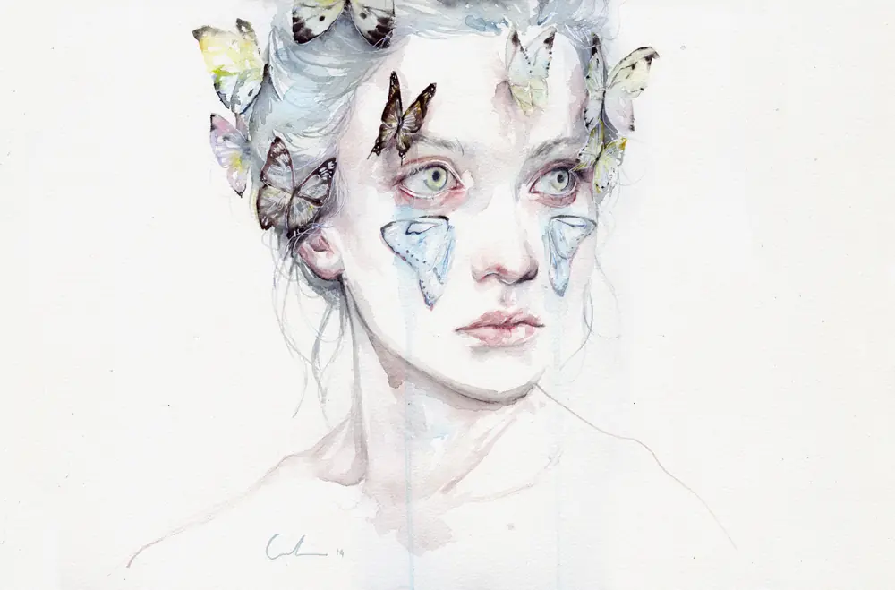 Silvia Pelissero (Agnes Cecile) Artista - Acuarelas y carbó