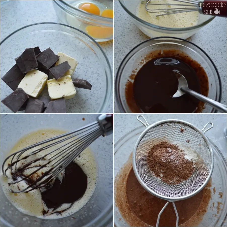 Pastelitos molten de chocolate