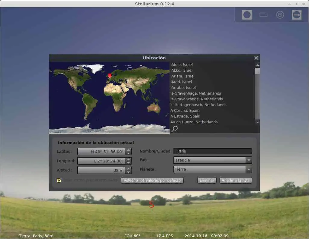 Stellarium, las galaxias en Linux Mint