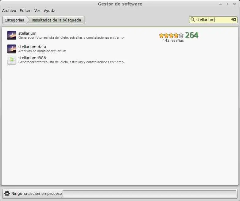 Stellarium, las galaxias en Linux Mint