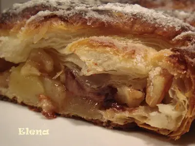 Trenza de manzana,nueces y chocolate