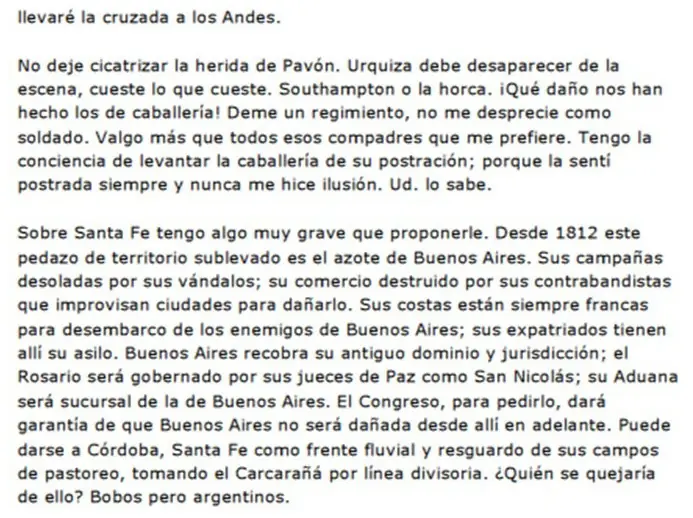 Carta de Sarmiento a Mitre.