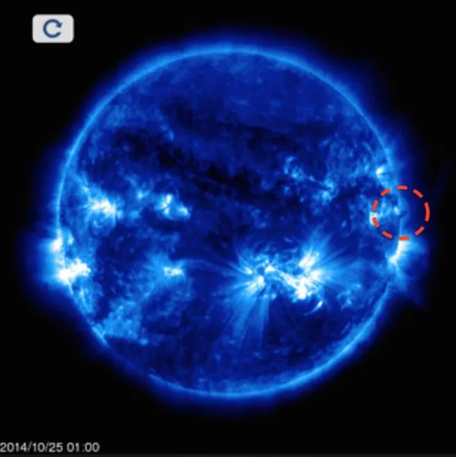 ovni en el sol