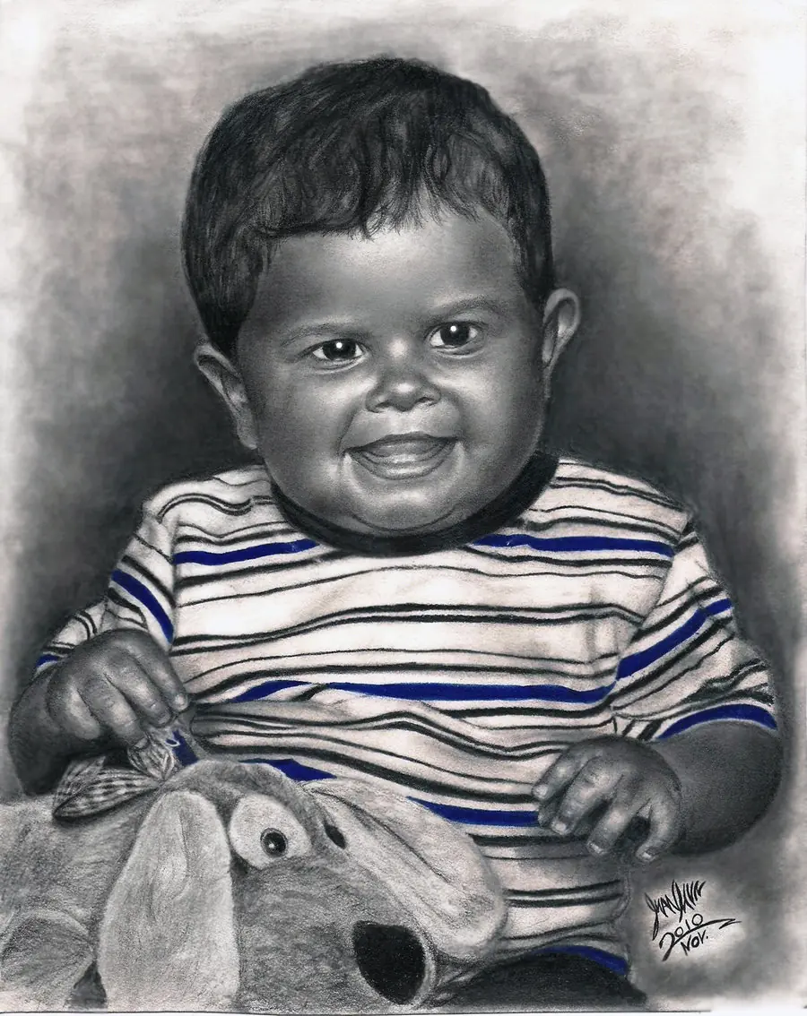 dibujo de retrato a lápiz de grafito #1