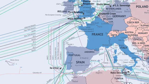 Los cables submarinos que hacen posible Internet