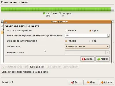 ¿Qué tamaño le asigno a la partición SWAP en Linux?