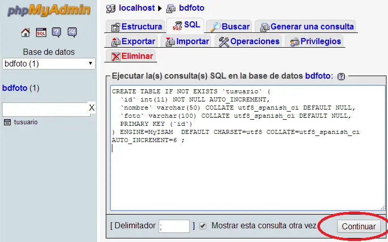 fotos php mysql