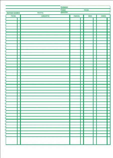 contabilidad formato rayado diario 2013
