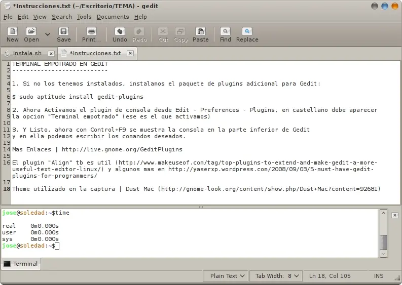 Empotrar,Embeber o Incorporar la terminal o consola de coman
