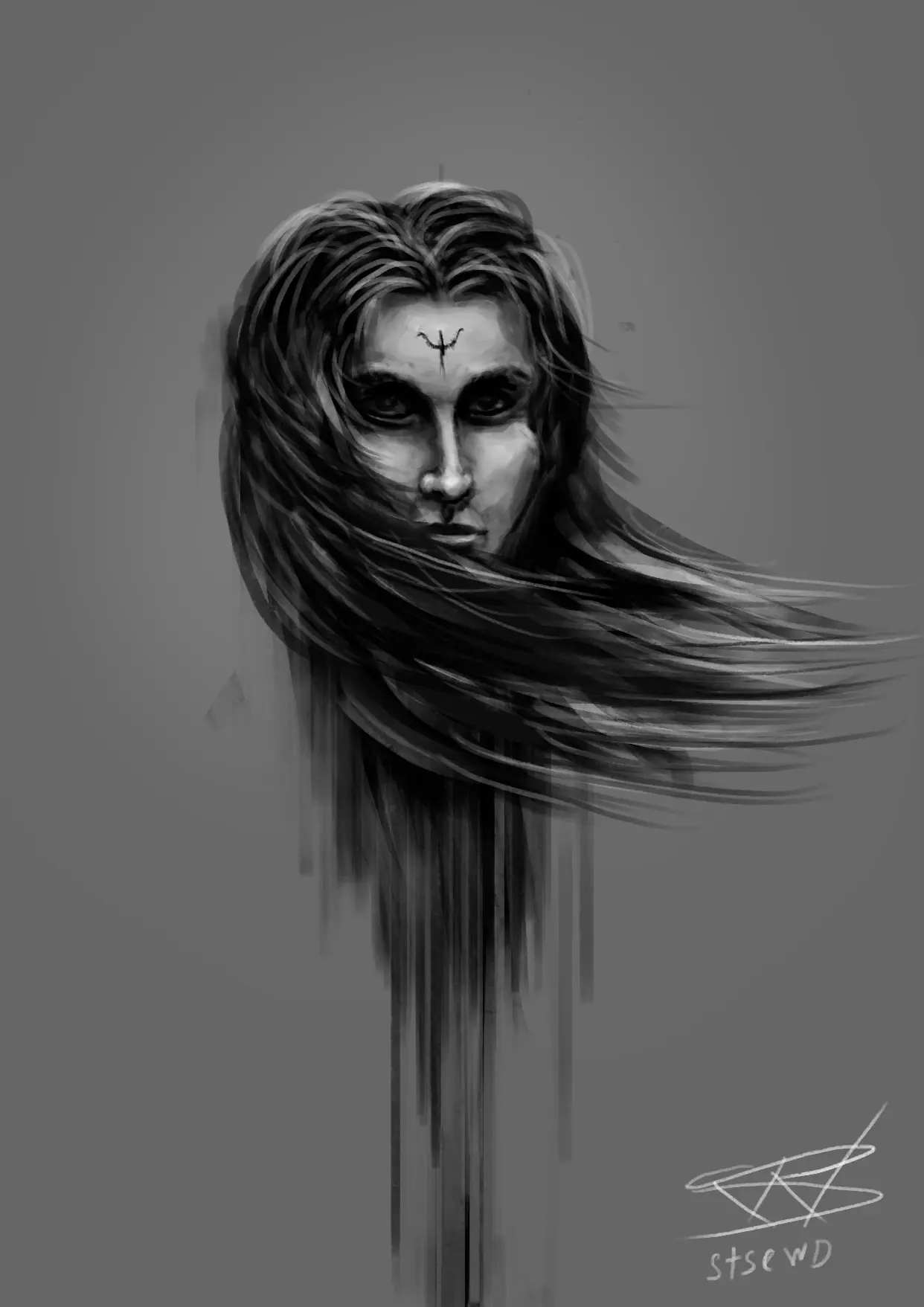 Dibujos digitales: un perro, una bruja y algo más