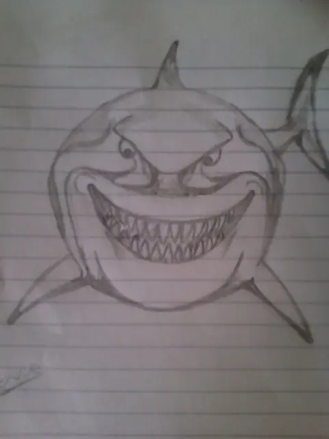 Mi dibujo de Bruce (Tiburón Buscando a Nemo)