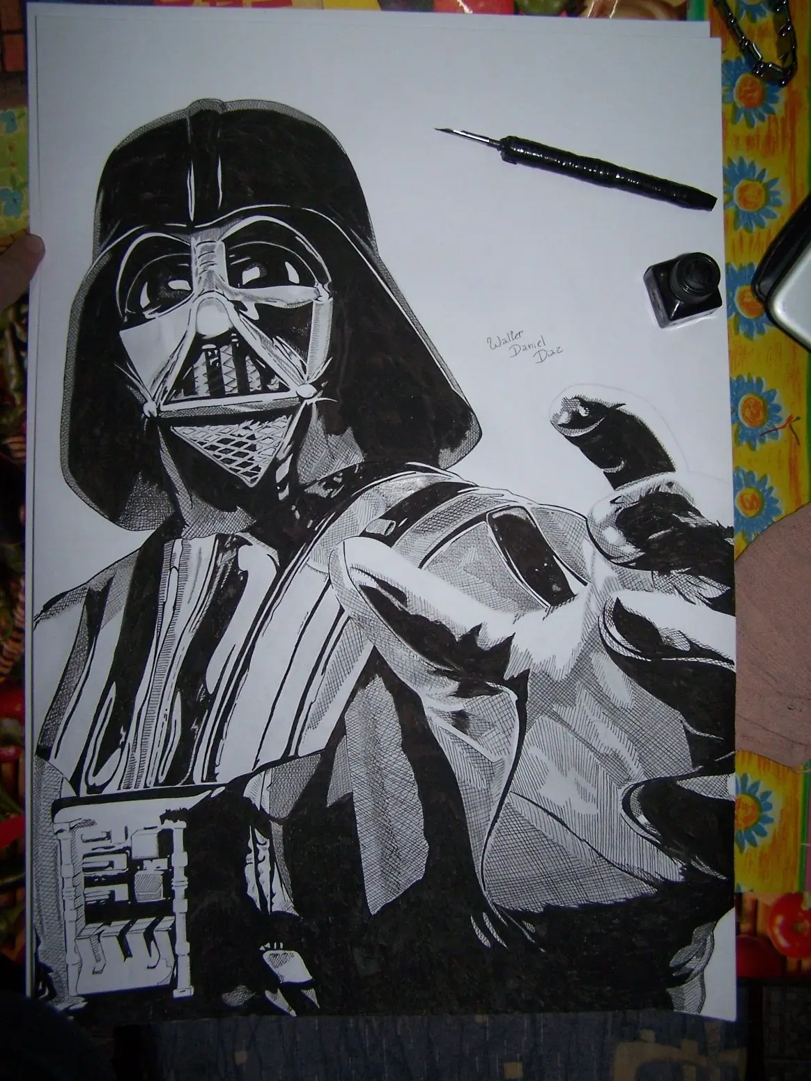 Retrato de darth vader (tinta china)