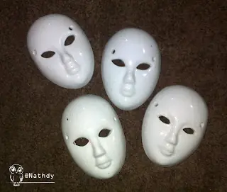 Máscaras de cerámica, decoración por pasos