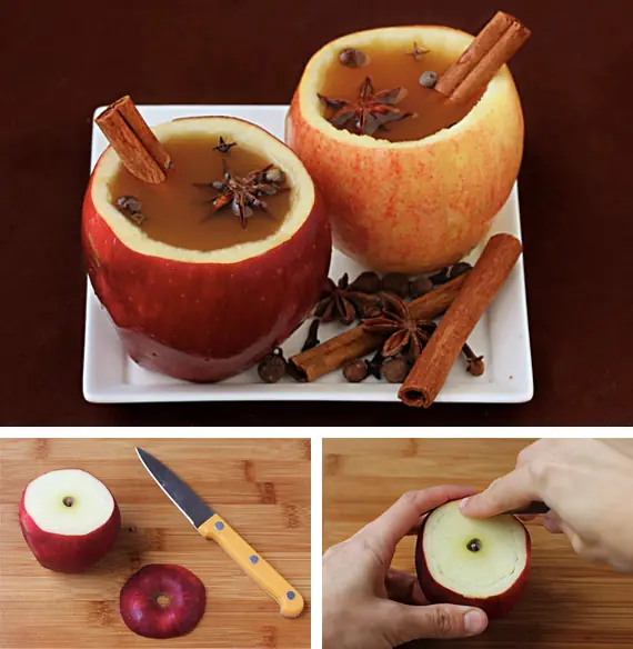 Tazas de manzana con sidra