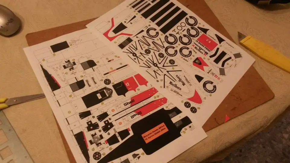 McLaren Honda MP4-4 (1:24) Ayrton Senna en papelmodelismo