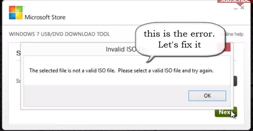 Solución file is not a valid ISO file windows usb/dvd tool