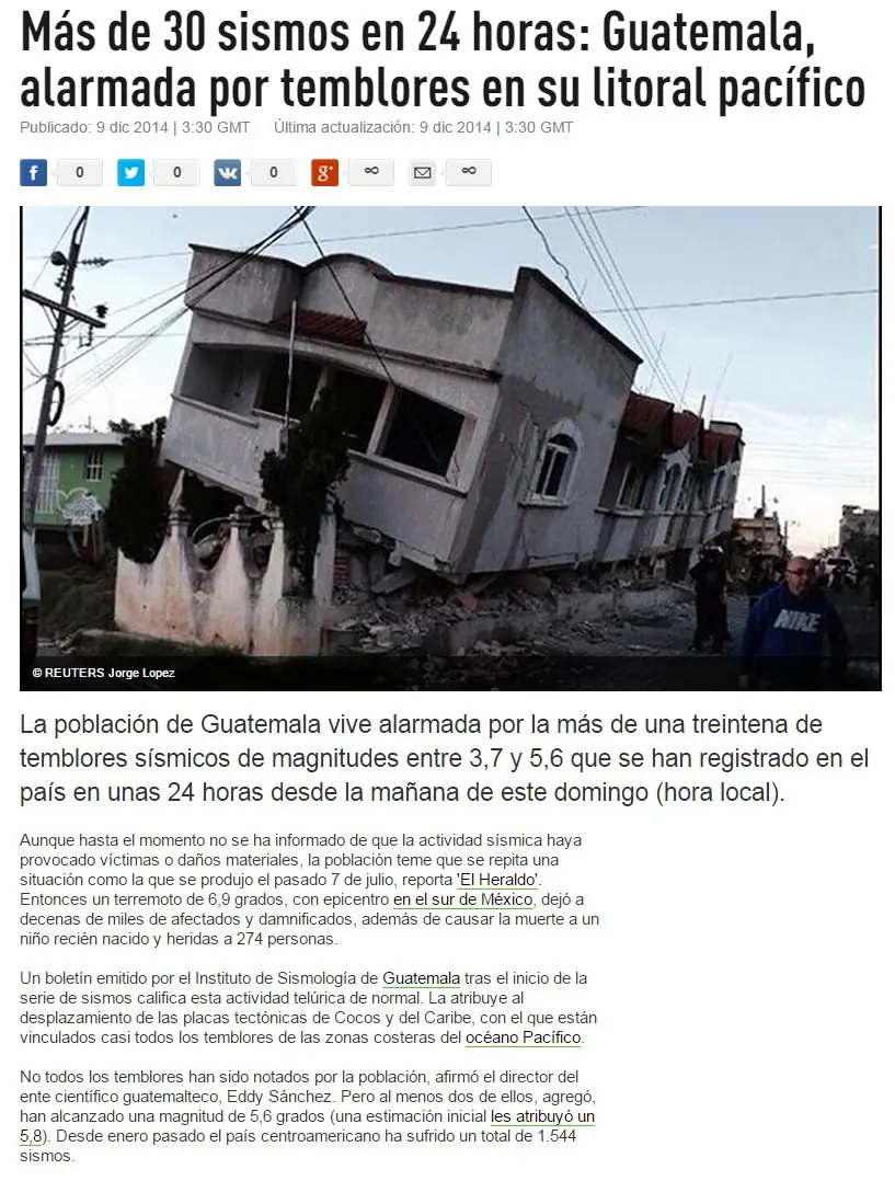 Guatemala vive más de 30 sismos en 24 horas
