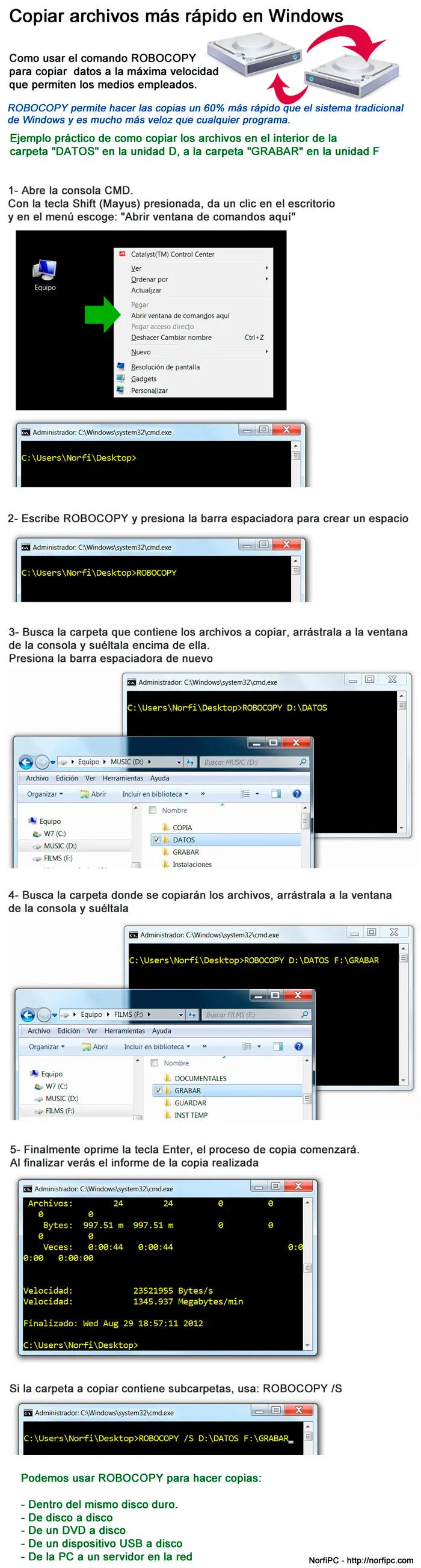 robocopy en windows