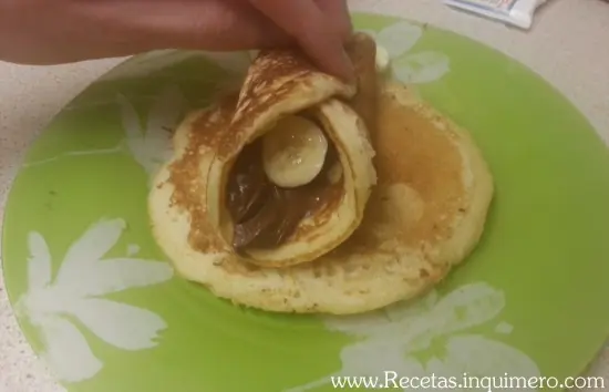 Hacer tortitas con Nutella y banana