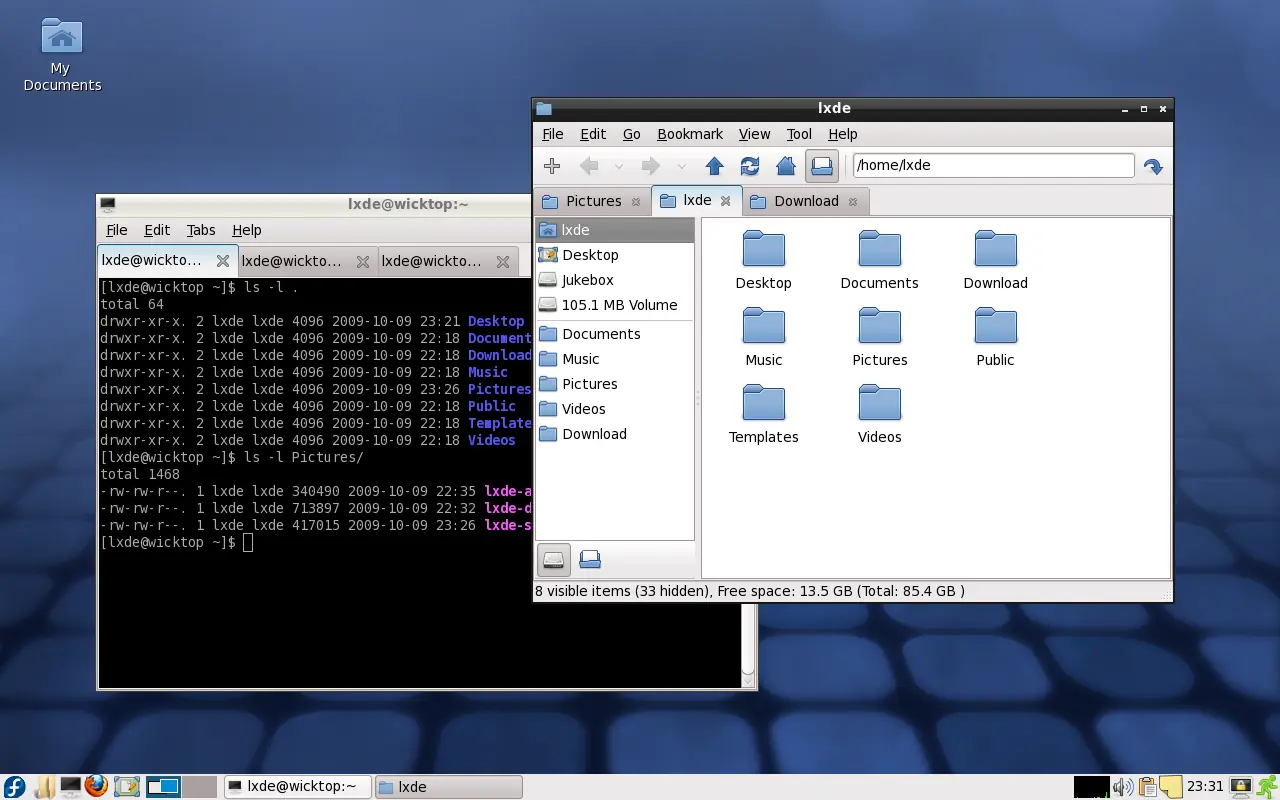 Fedora 12 LXDE: Spin