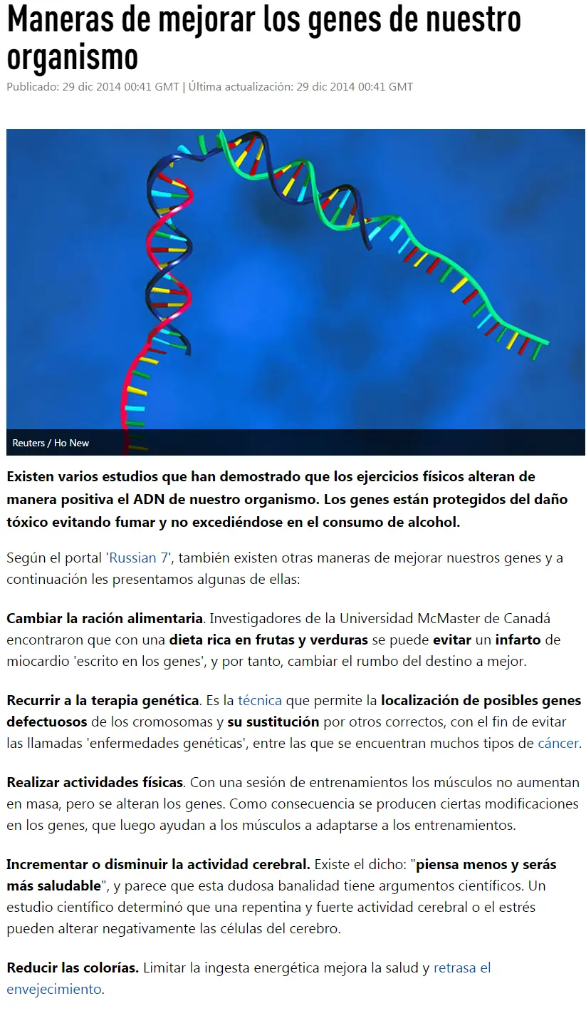 Maneras de mejorar los genes de nuestro organismo
